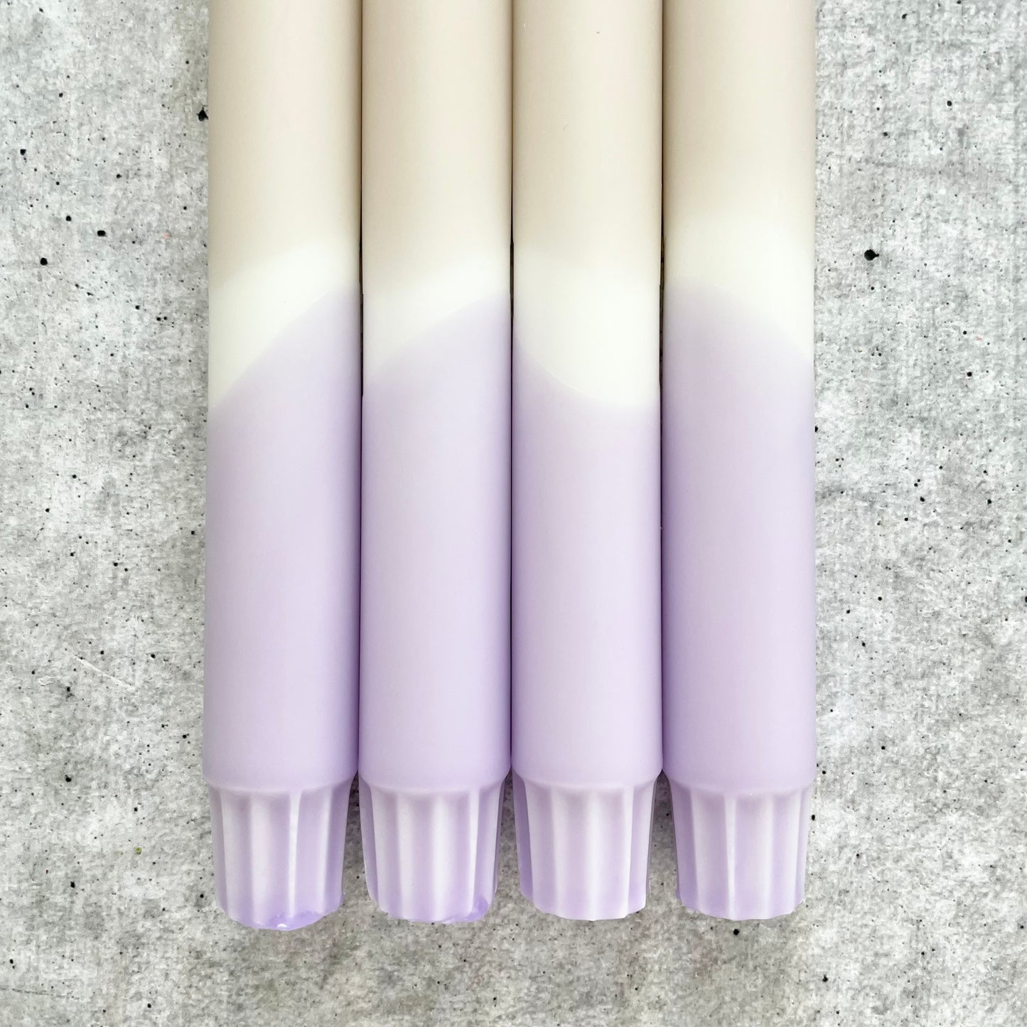 Dip Dye Kerzen | Boho beige-flieder | 4er Set