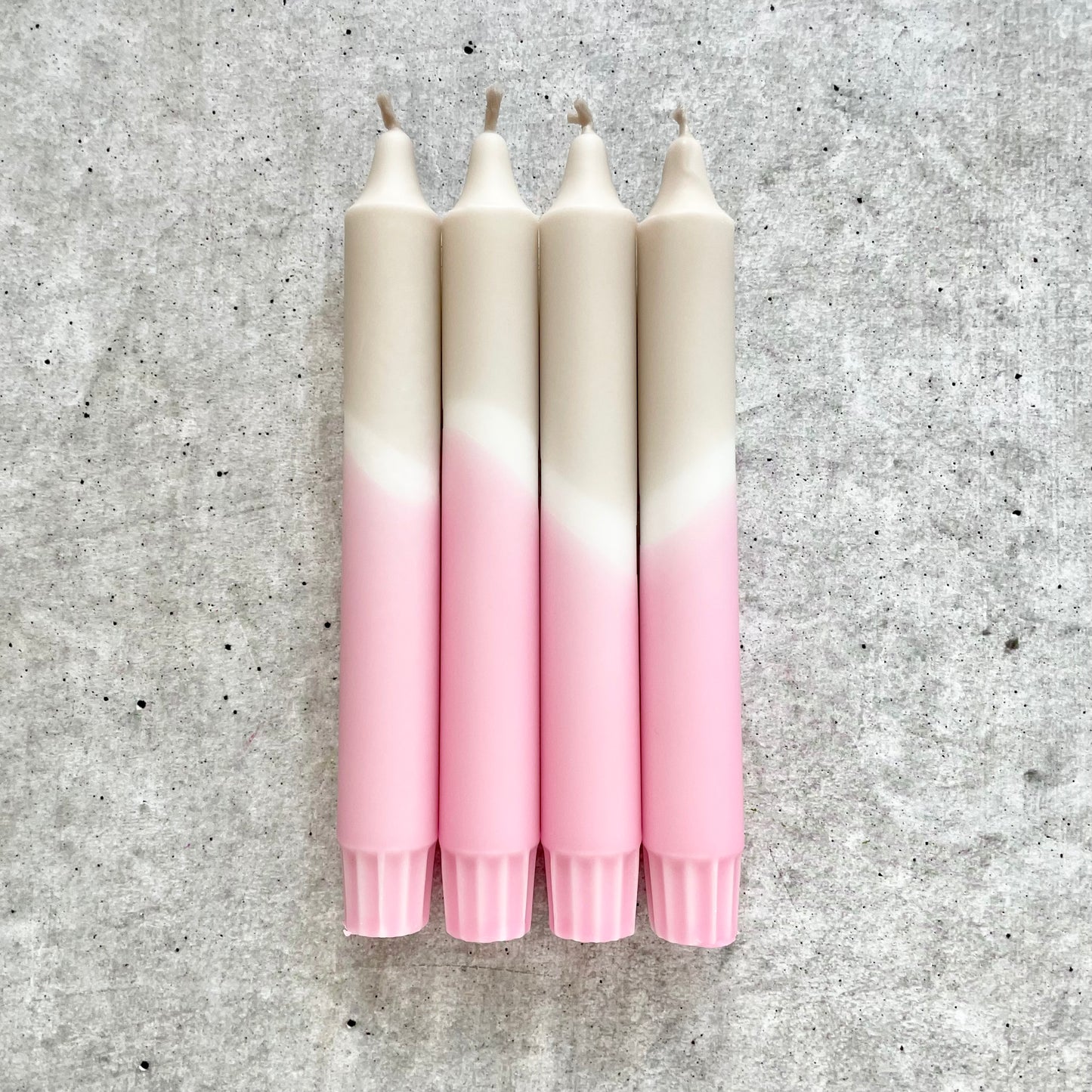 Dip Dye Kerzen | Boho beige-rosa | 4er Set