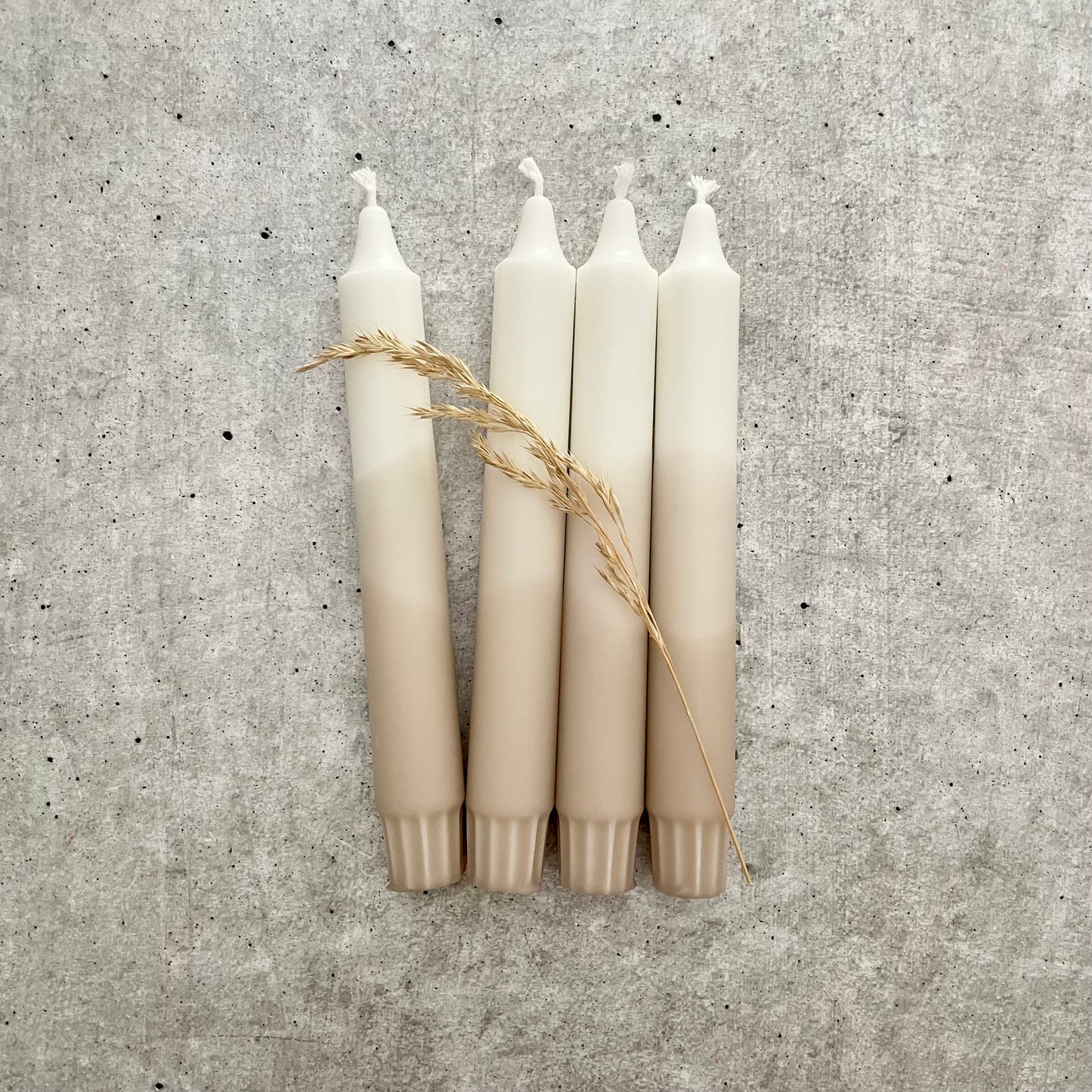Dip Dye Kerzen | beige Boho | 4er Set