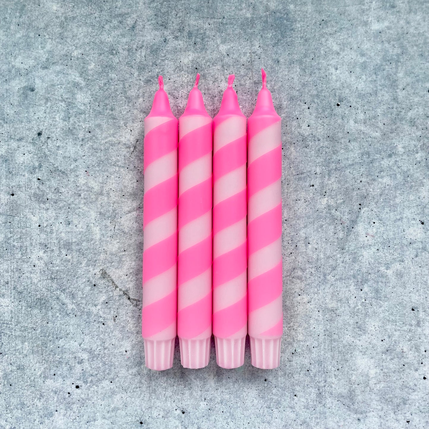 Dip Dye Kerzen | Swirl rosa-neonpink | 4er Set