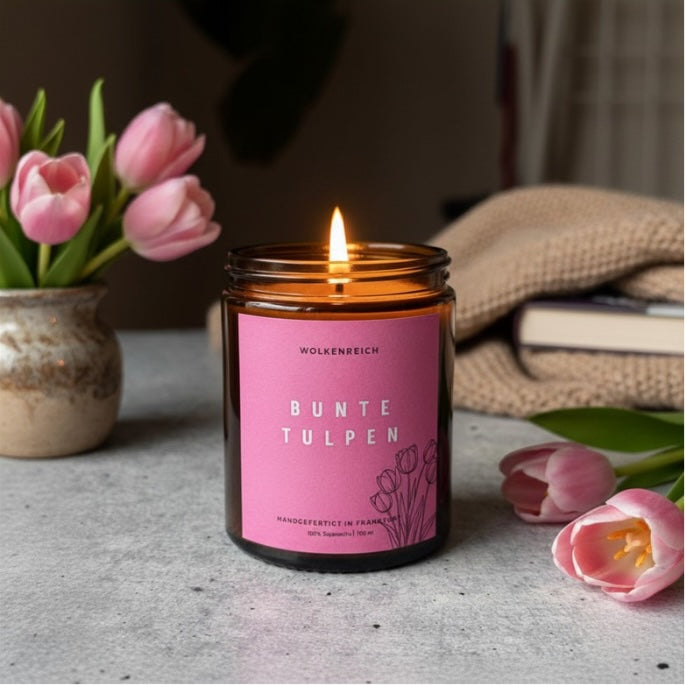 Tulpenzauber | Der Duft von Frühling | Duftkerze, Sojawachs
