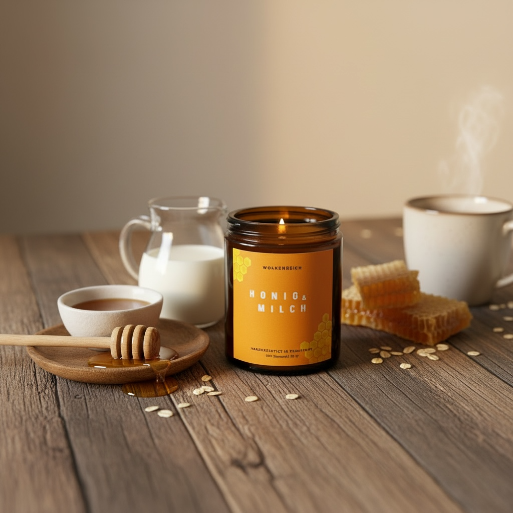 Sojawachs Duftkerze Honig-Milch – warme Duftkerze als Geschenk