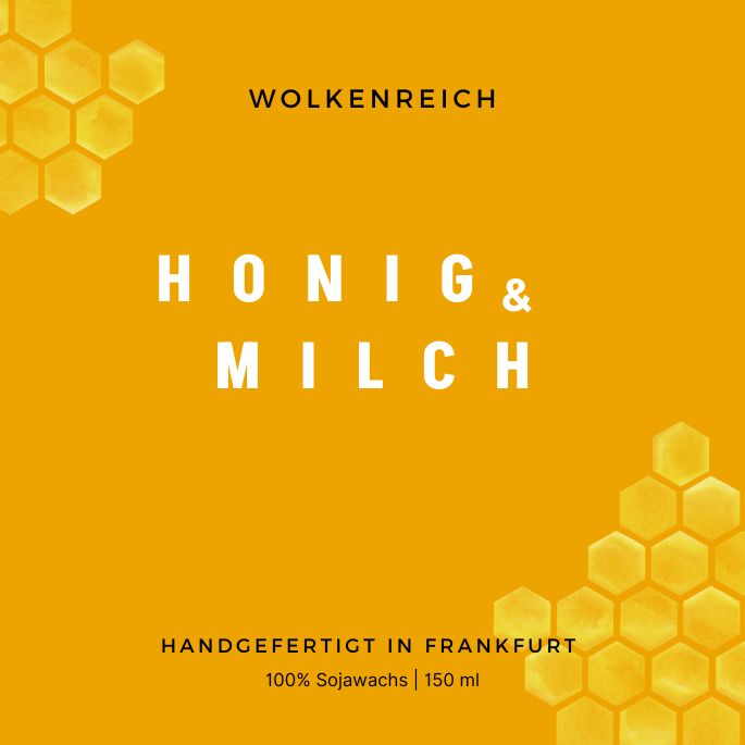 Sojawachs Duftkerze Honig-Milch – warmer, cremiger Duft für Zuhause