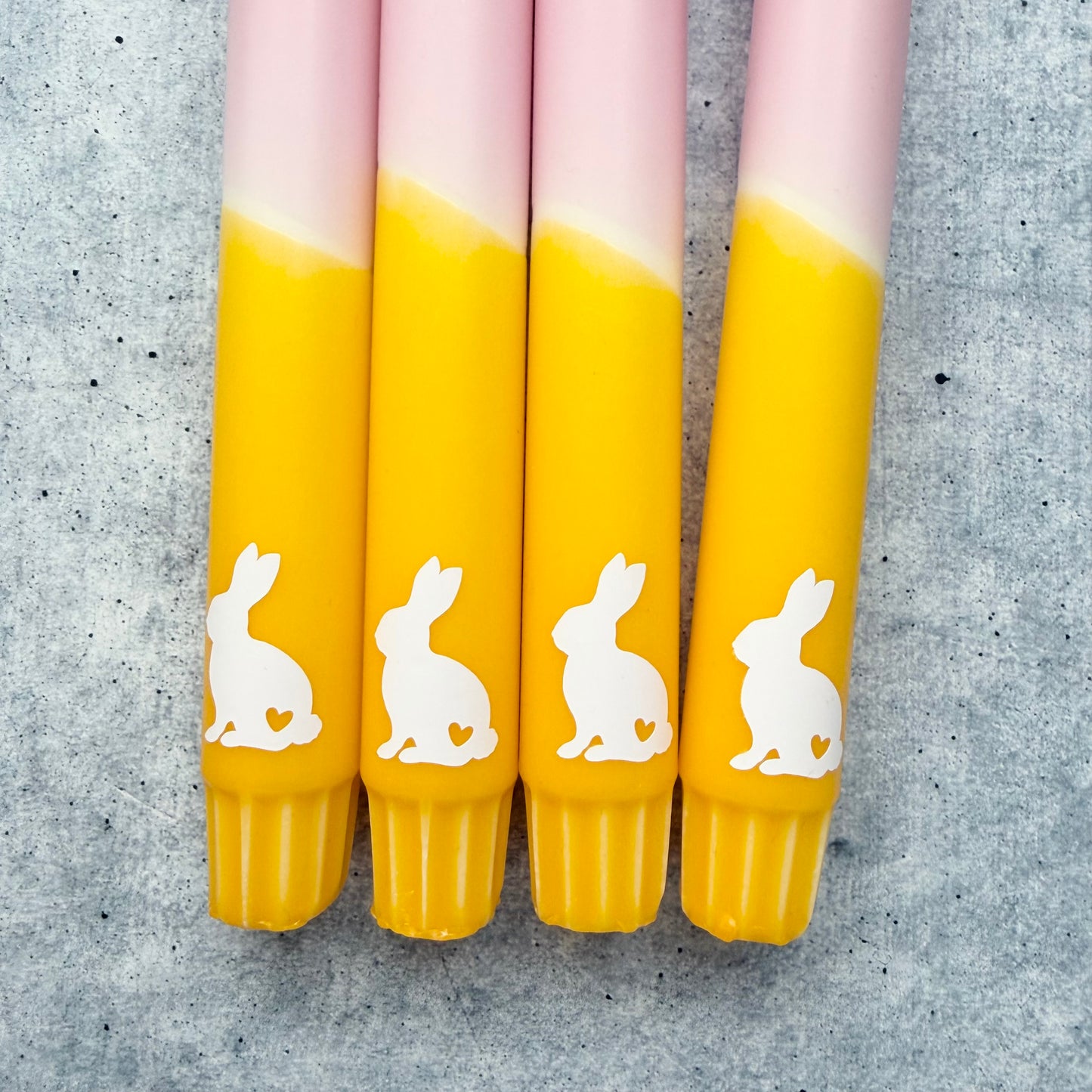 Dip Dye Kerzen | gelb-rosa | Ostern 4er Set