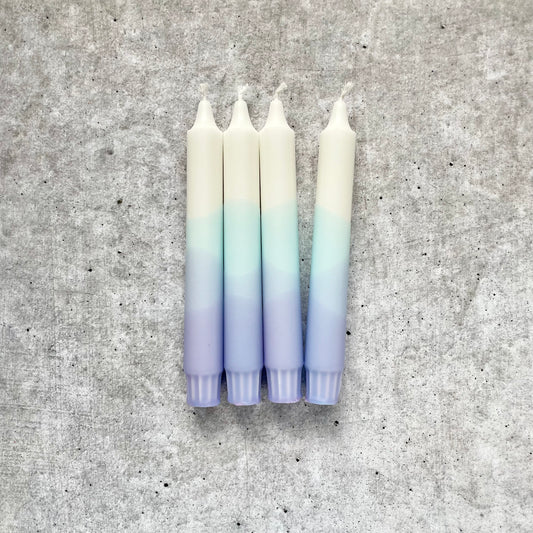 Dip Dye Kerzen Pastellmix Provence – 4 handgemachte Stabkerzen in sanften Pastellfarben