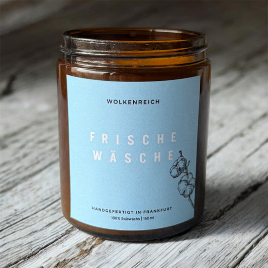 Duftkerze Baumwolle mit frischem Wäscheduft aus Sojawachs