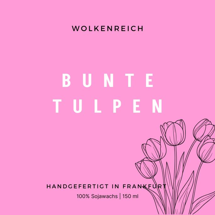 Sojawachs Duftkerze Tulpenzauber – blumiger Fruehlingsduft für Zuhause oder Geschenkidee