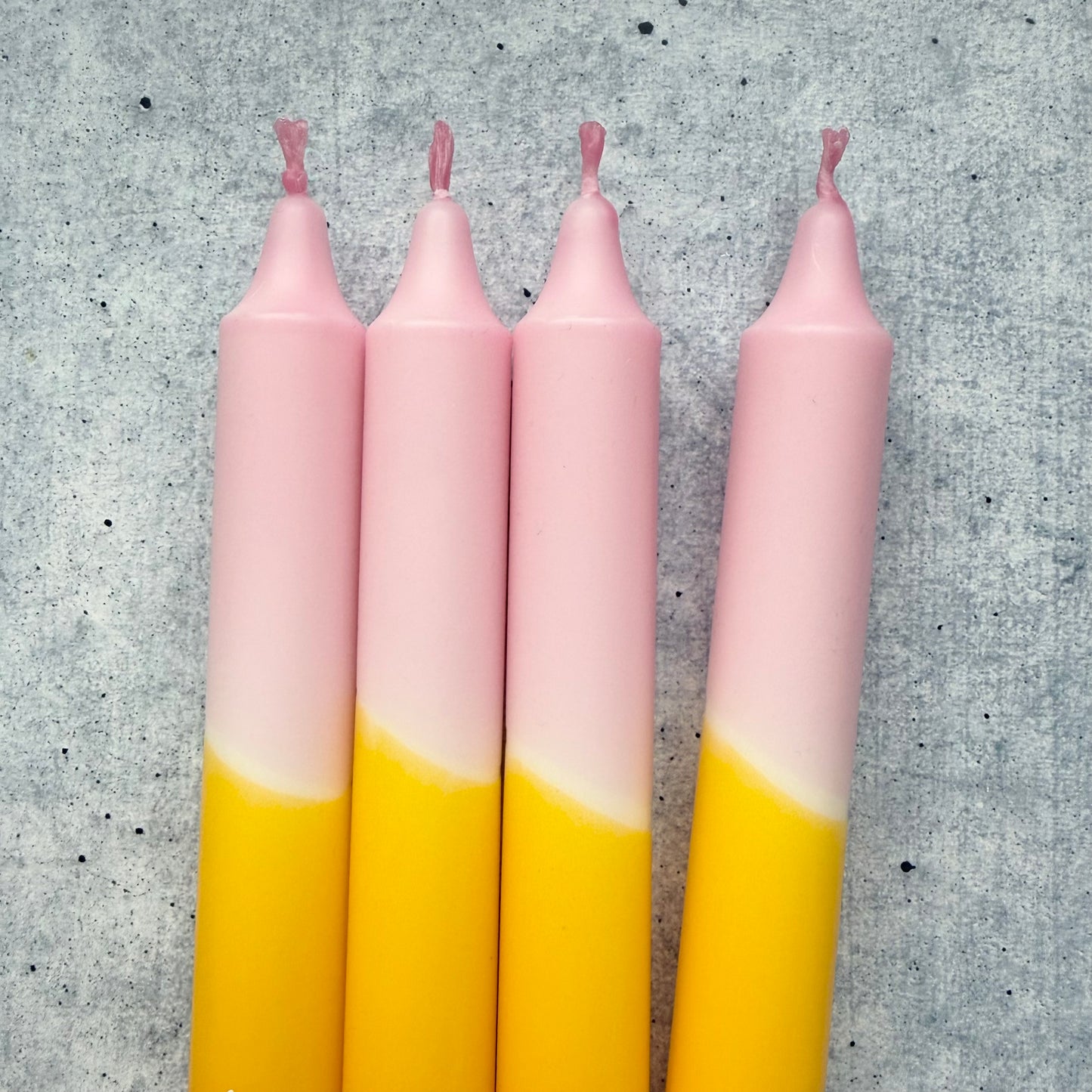 Dip Dye Kerzen | gelb-rosa | Ostern 4er Set
