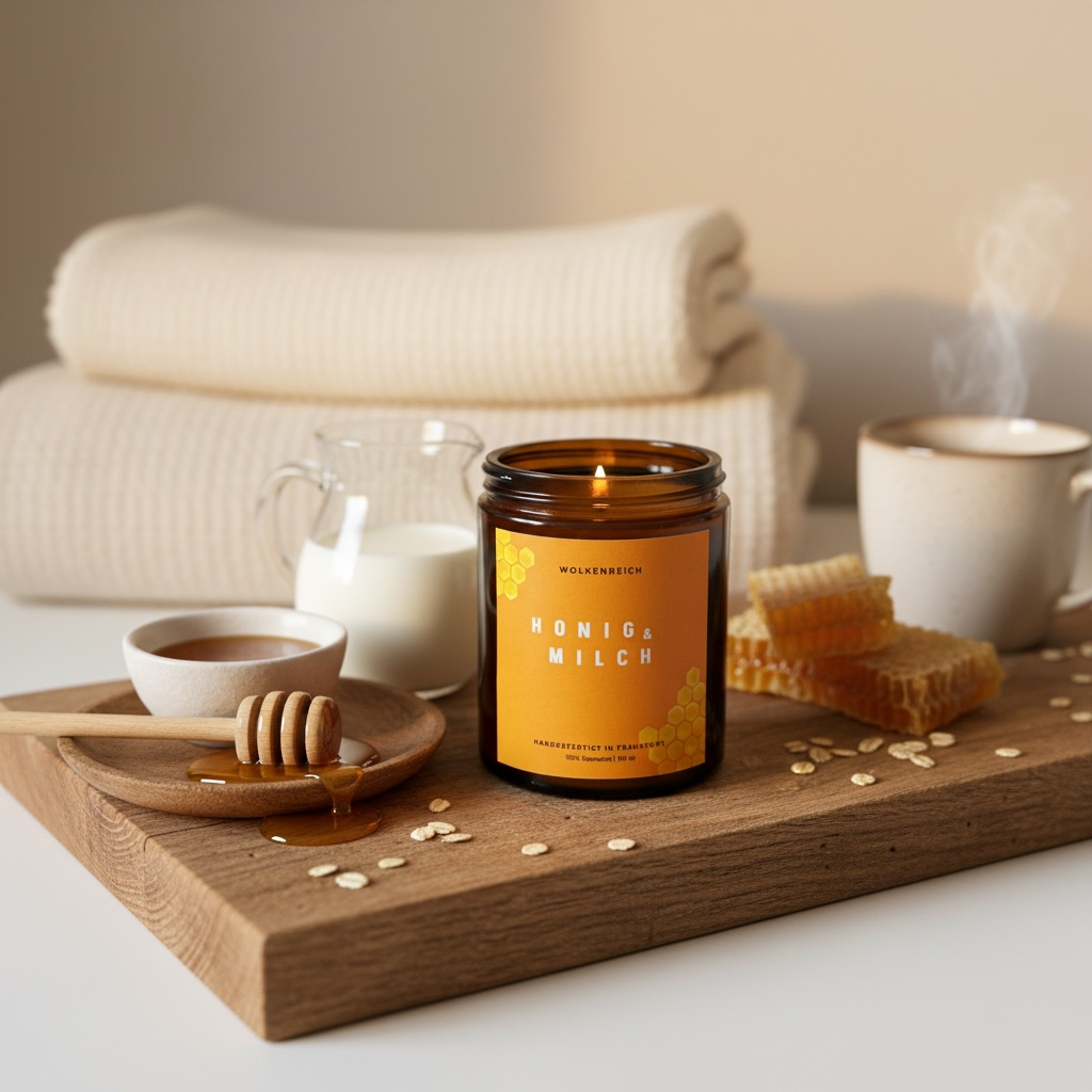 Handgegossene Sojawachs Duftkerze Honig-Milch – gemütliche Atmosphäre-Wolkenreich