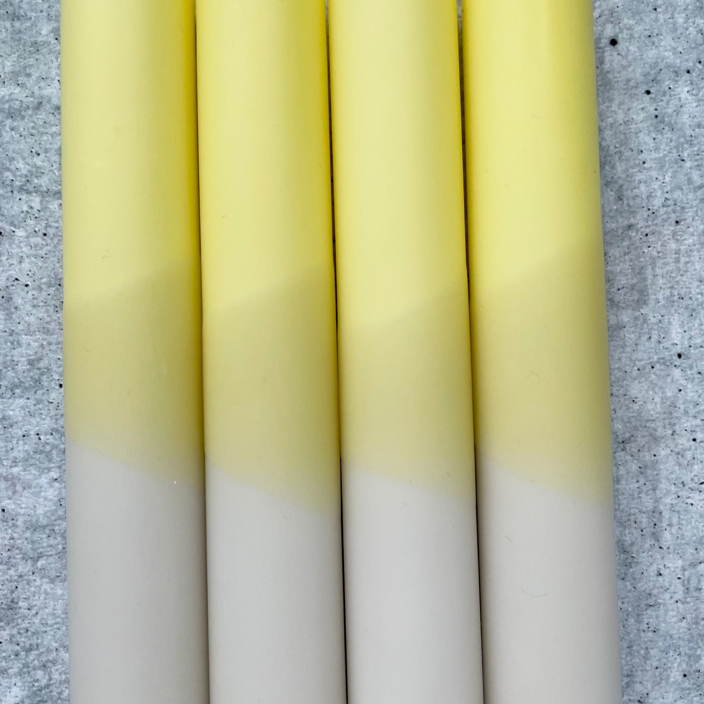 Dip Dye Kerzen | beige-gelb | 4er Set