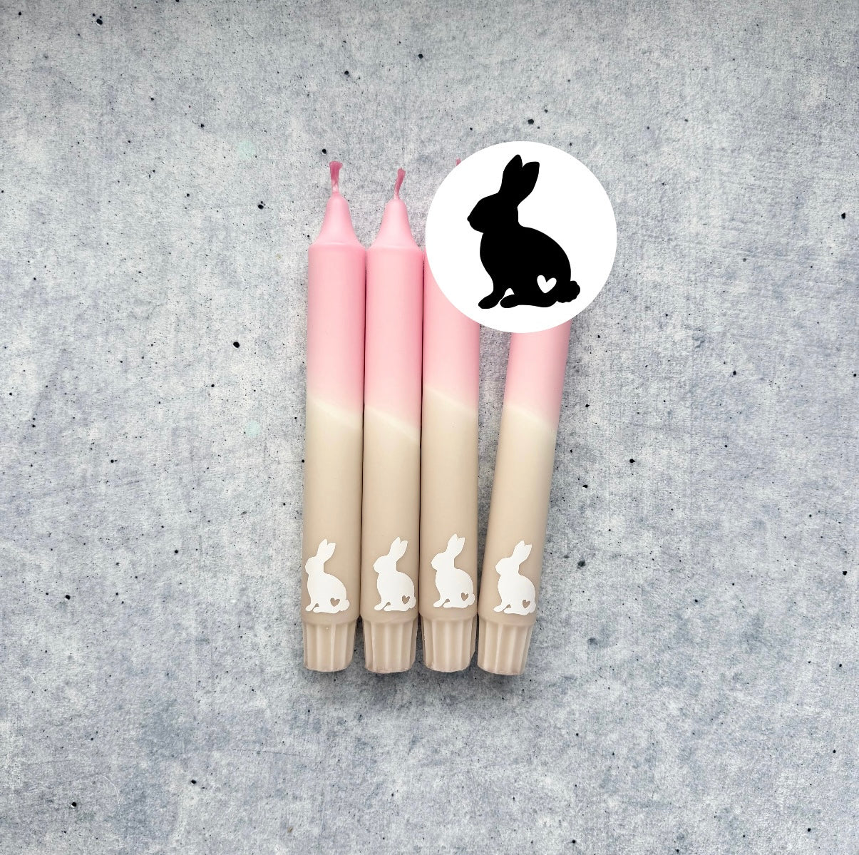Dekorative Osterkerze in Beige-Rosa für Ostergeschenk