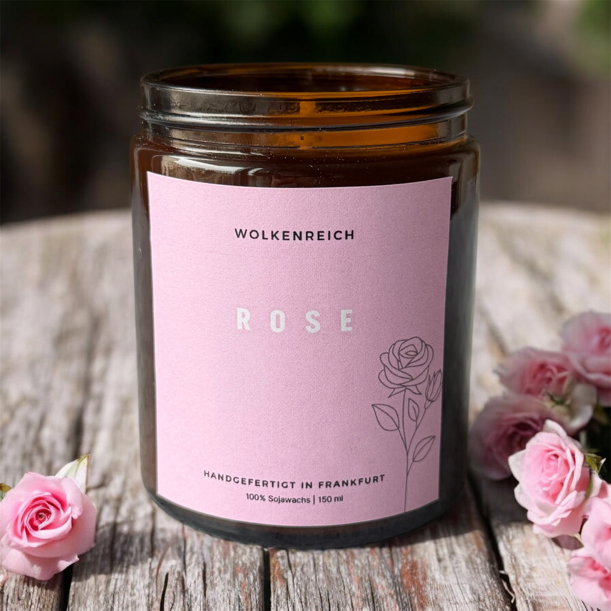 Rose Duftkerze aus Sojawachs