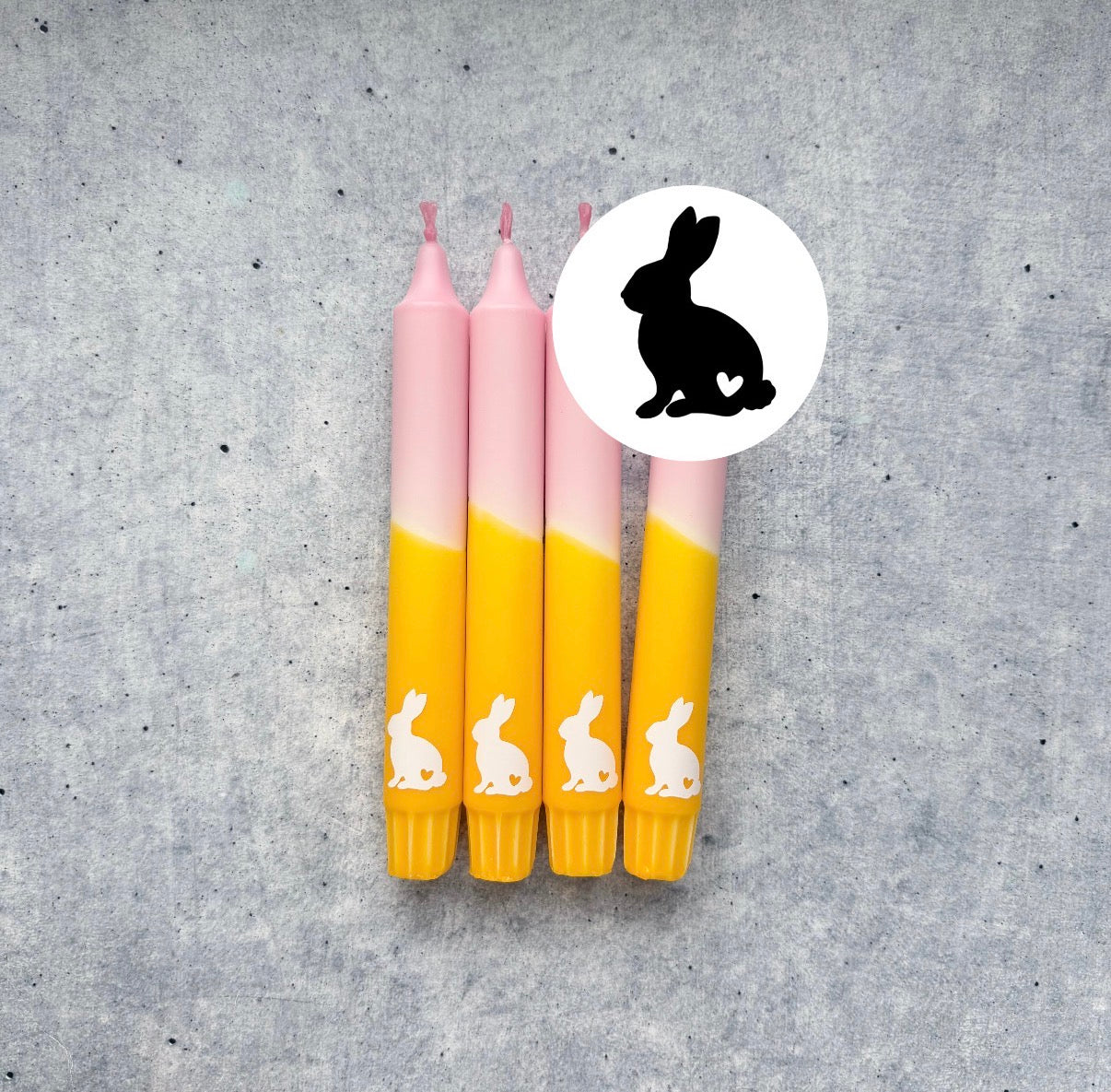 Dip Dye Kerzen | gelb-rosa | Ostern 4er Set