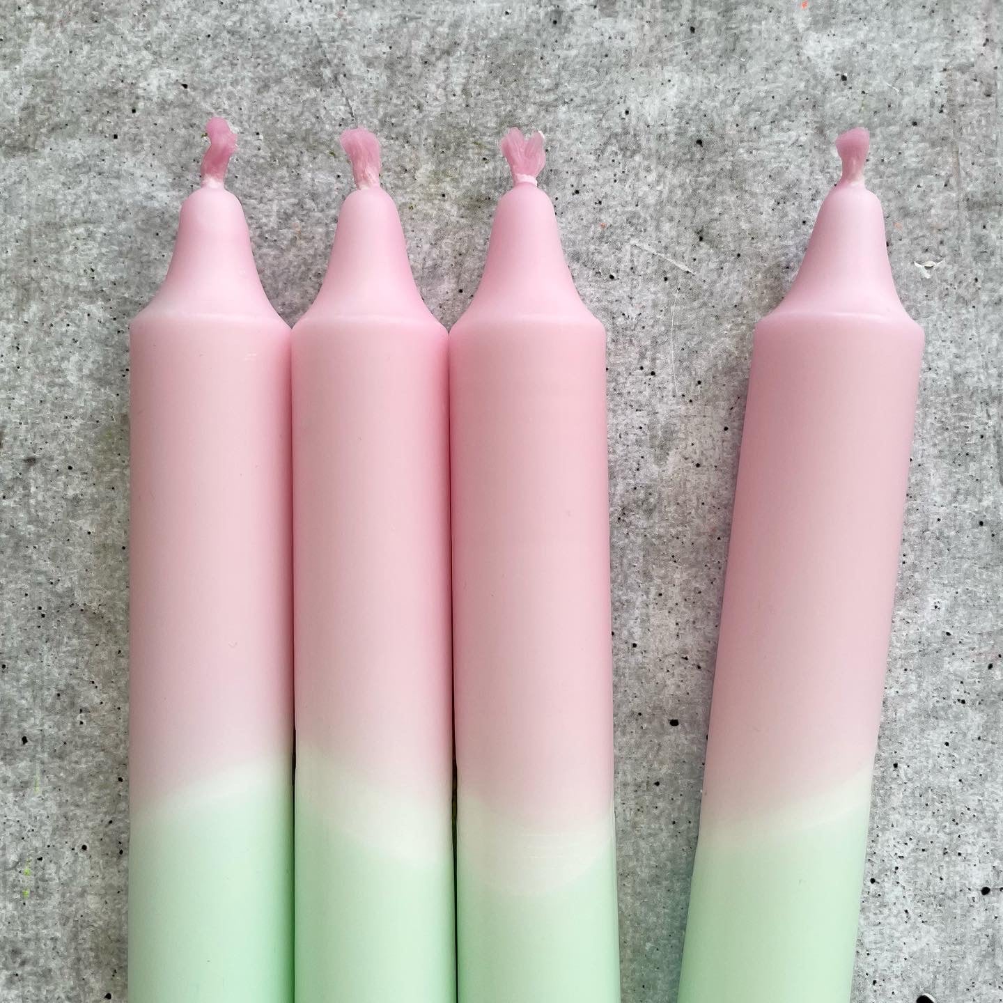 Dip Dye Kerzen | rosa-mint | 4er Set