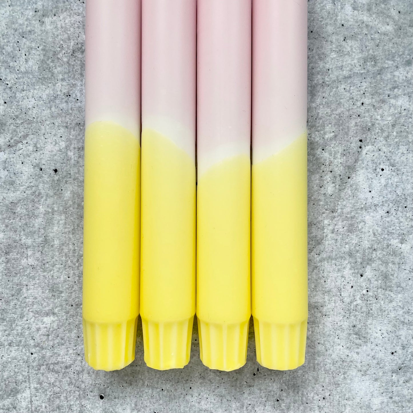 Dip Dye Kerzen | rosa-gelb | 4er Set