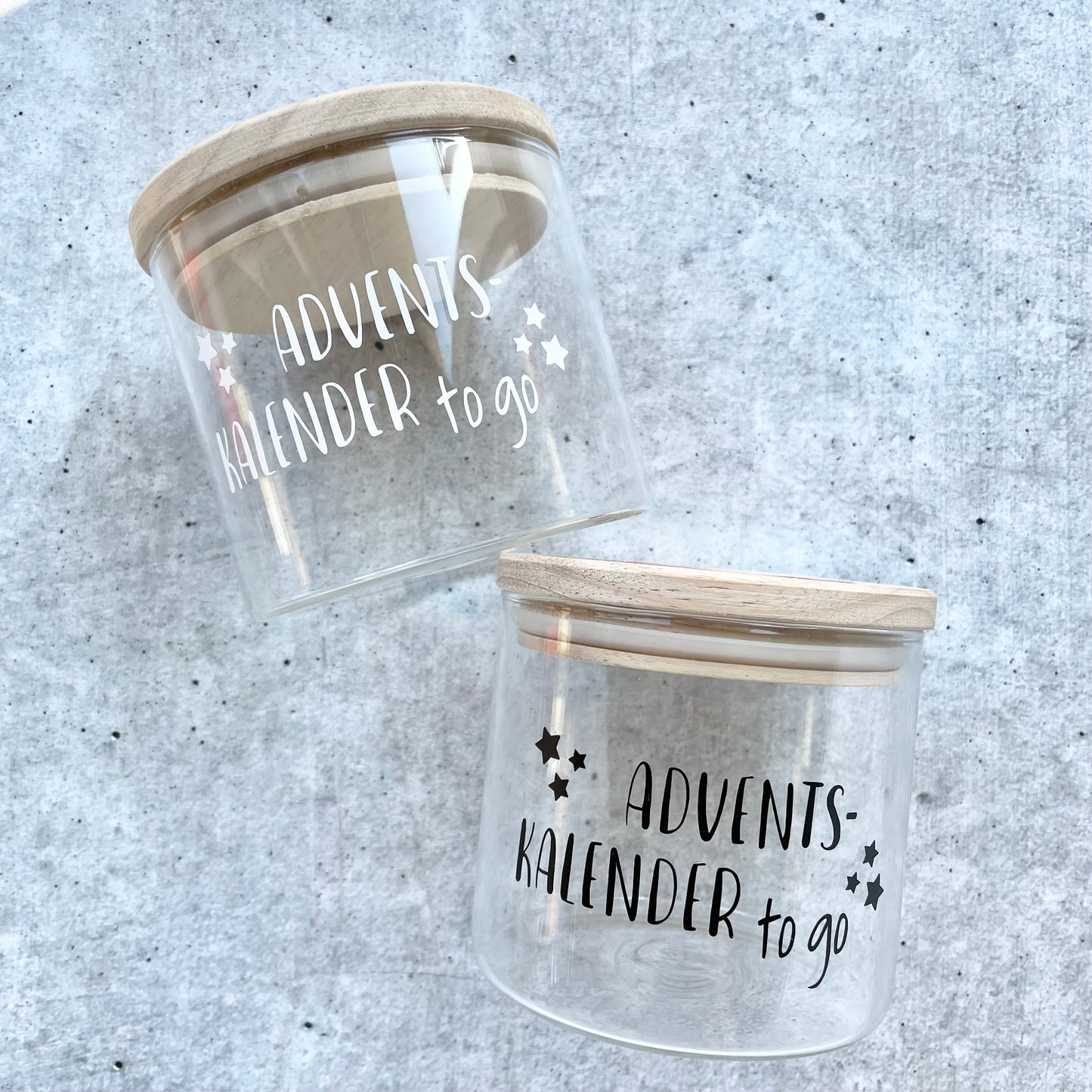 2er Set Aufkleber Adventskalender im Glas - Adventskalender to go