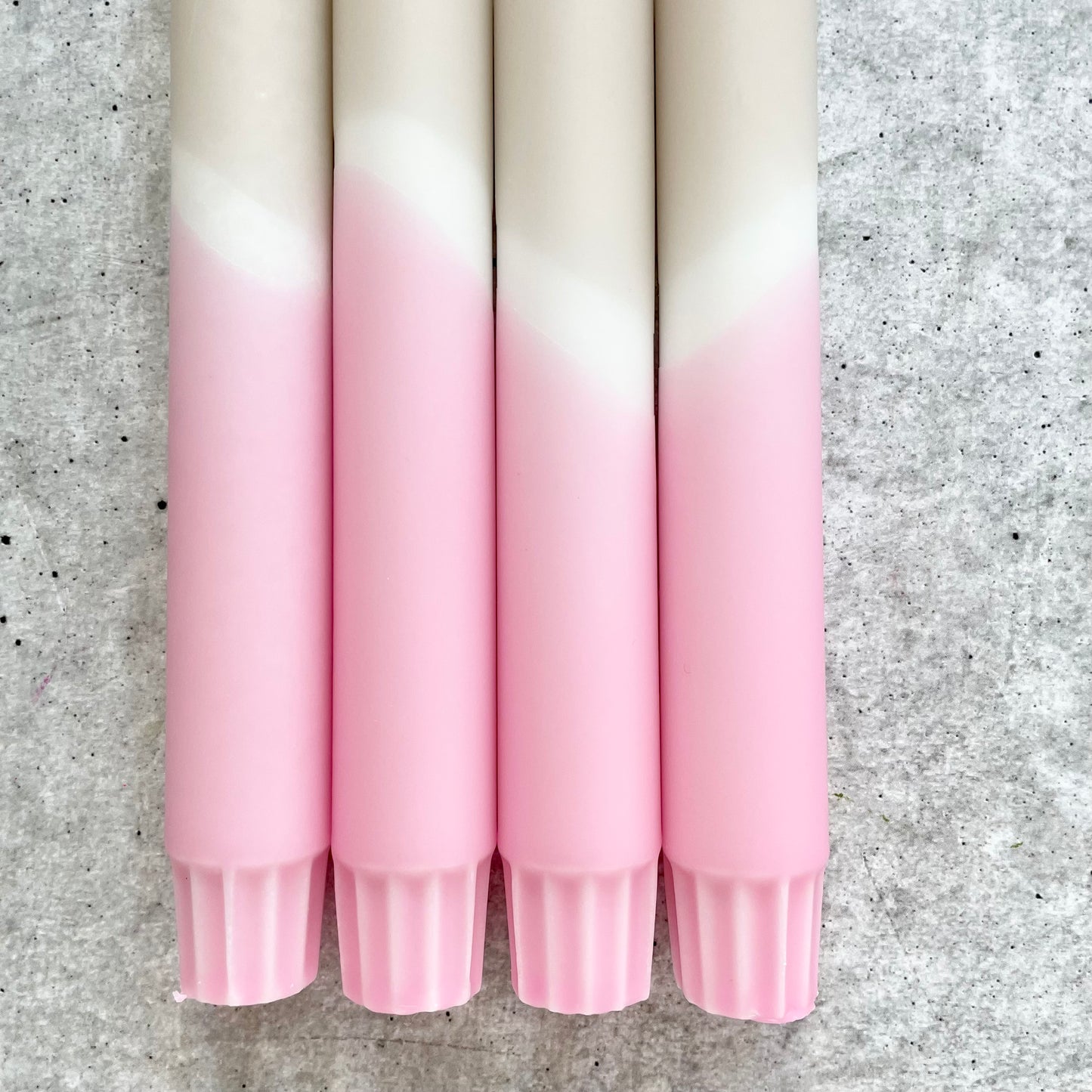 Dip Dye Kerzen | Boho beige-rosa | 4er Set